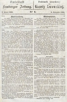 Amtsblatt zur Lemberger Zeitung = Dziennik Urzędowy do Gazety Lwowskiej. 1860, nr 1