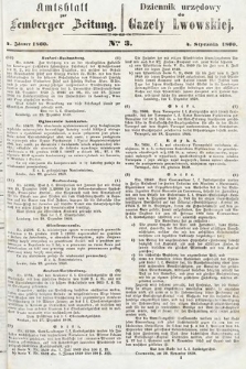 Amtsblatt zur Lemberger Zeitung = Dziennik Urzędowy do Gazety Lwowskiej. 1860, nr 3