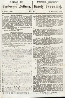 Amtsblatt zur Lemberger Zeitung = Dziennik Urzędowy do Gazety Lwowskiej. 1860, nr 4