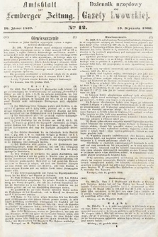 Amtsblatt zur Lemberger Zeitung = Dziennik Urzędowy do Gazety Lwowskiej. 1860, nr 12