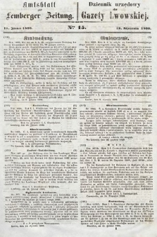 Amtsblatt zur Lemberger Zeitung = Dziennik Urzędowy do Gazety Lwowskiej. 1860, nr 15