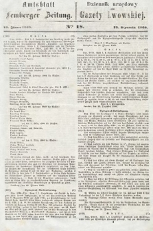 Amtsblatt zur Lemberger Zeitung = Dziennik Urzędowy do Gazety Lwowskiej. 1860, nr 18