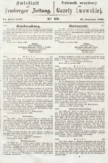 Amtsblatt zur Lemberger Zeitung = Dziennik Urzędowy do Gazety Lwowskiej. 1860, nr 19