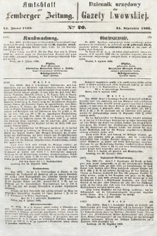 Amtsblatt zur Lemberger Zeitung = Dziennik Urzędowy do Gazety Lwowskiej. 1860, nr 20