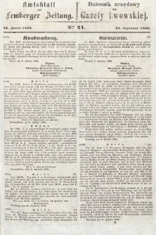 Amtsblatt zur Lemberger Zeitung = Dziennik Urzędowy do Gazety Lwowskiej. 1860, nr 21