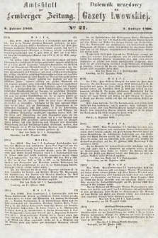 Amtsblatt zur Lemberger Zeitung = Dziennik Urzędowy do Gazety Lwowskiej. 1860, nr 27
