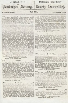 Amtsblatt zur Lemberger Zeitung = Dziennik Urzędowy do Gazety Lwowskiej. 1860, nr 28