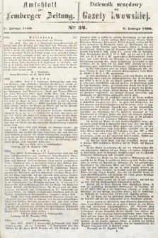 Amtsblatt zur Lemberger Zeitung = Dziennik Urzędowy do Gazety Lwowskiej. 1860, nr 32