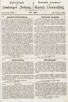 Amtsblatt zur Lemberger Zeitung = Dziennik Urzędowy do Gazety Lwowskiej. 1860, nr 33