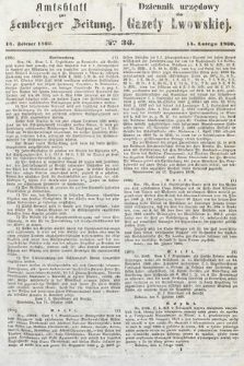 Amtsblatt zur Lemberger Zeitung = Dziennik Urzędowy do Gazety Lwowskiej. 1860, nr 36