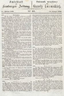 Amtsblatt zur Lemberger Zeitung = Dziennik Urzędowy do Gazety Lwowskiej. 1860, nr 37