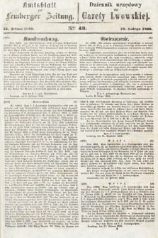 Amtsblatt zur Lemberger Zeitung = Dziennik Urzędowy do Gazety Lwowskiej. 1860, nr 43