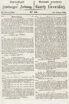 Amtsblatt zur Lemberger Zeitung = Dziennik Urzędowy do Gazety Lwowskiej. 1860, nr 48