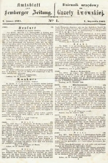 Amtsblatt zur Lemberger Zeitung = Dziennik Urzędowy do Gazety Lwowskiej. 1861, nr 1