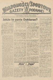 Wiadomości Sportowe Gazety Porannej. 1929, nr 142