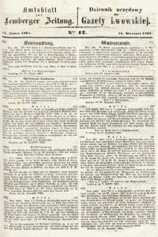 Amtsblatt zur Lemberger Zeitung = Dziennik Urzędowy do Gazety Lwowskiej. 1861, nr 12