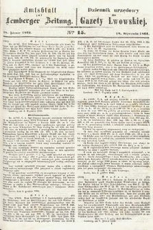 Amtsblatt zur Lemberger Zeitung = Dziennik Urzędowy do Gazety Lwowskiej. 1861, nr 15