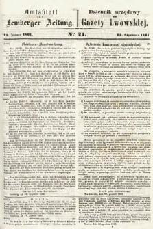 Amtsblatt zur Lemberger Zeitung = Dziennik Urzędowy do Gazety Lwowskiej. 1861, nr 21