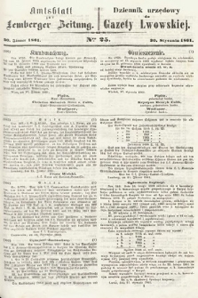 Amtsblatt zur Lemberger Zeitung = Dziennik Urzędowy do Gazety Lwowskiej. 1861, nr 25