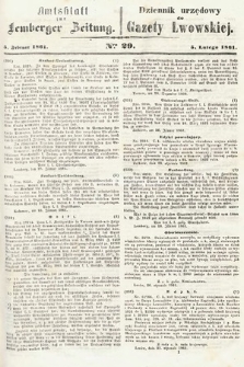 Amtsblatt zur Lemberger Zeitung = Dziennik Urzędowy do Gazety Lwowskiej. 1861, nr 29