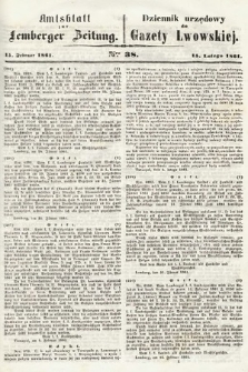 Amtsblatt zur Lemberger Zeitung = Dziennik Urzędowy do Gazety Lwowskiej. 1861, nr 38