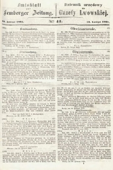 Amtsblatt zur Lemberger Zeitung = Dziennik Urzędowy do Gazety Lwowskiej. 1861, nr 41