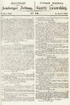 Amtsblatt zur Lemberger Zeitung = Dziennik Urzędowy do Gazety Lwowskiej. 1861, nr 54