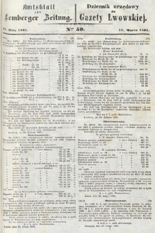 Amtsblatt zur Lemberger Zeitung = Dziennik Urzędowy do Gazety Lwowskiej. 1861, nr 59