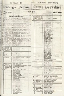 Amtsblatt zur Lemberger Zeitung = Dziennik Urzędowy do Gazety Lwowskiej. 1861, nr 68