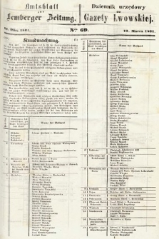 Amtsblatt zur Lemberger Zeitung = Dziennik Urzędowy do Gazety Lwowskiej. 1861, nr 69