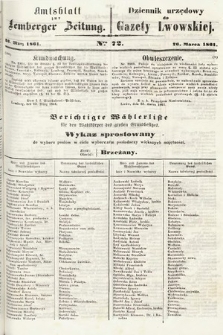 Amtsblatt zur Lemberger Zeitung = Dziennik Urzędowy do Gazety Lwowskiej. 1861, nr 72