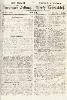 Amtsblatt zur Lemberger Zeitung = Dziennik Urzędowy do Gazety Lwowskiej. 1861, nr 74