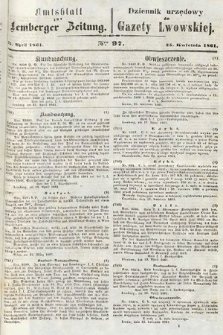 Amtsblatt zur Lemberger Zeitung = Dziennik Urzędowy do Gazety Lwowskiej. 1861, nr 97