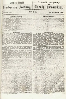 Amtsblatt zur Lemberger Zeitung = Dziennik Urzędowy do Gazety Lwowskiej. 1861, nr 98