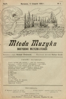 Młoda Muzyka : dwutygodnik poświęcony muzyce. 1908, nr 4