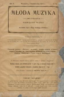 Młoda Muzyka : dwutygodnik poświęcony muzyce. 1909, nr 19