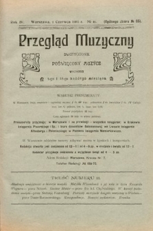 Przegląd Muzyczny : dwutygodnik poświęcony muzyce. 1911, nr 11