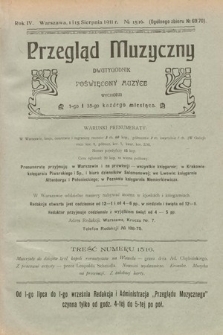 Przegląd Muzyczny : dwutygodnik poświęcony muzyce. 1911, nr 15-16