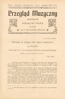 Przegląd Muzyczny : dwutygodnik poświęcony muzyce. 1911, nr 17