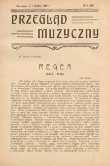 Przegląd Muzyczny. 1918, nr 5