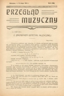 Przegląd Muzyczny. 1919, nr 4