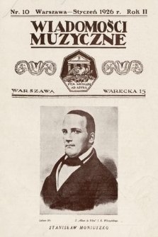 Wiadomości Muzyczne. 1926, nr 10