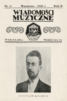 Wiadomości Muzyczne. 1926, nr 11