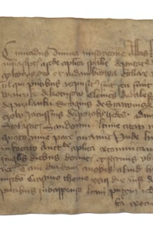 Dokument Konrada opata klasztoru w Koprzywnicy zawierający ekskomunikę rzuconą na kilku włościan z ziemi sandomierskiej