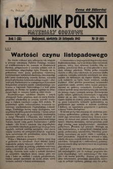 Tygodnik Polski : materiały obozowe. 1943, nr 19