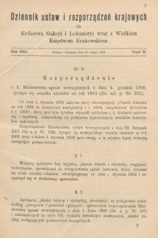 Dziennik Ustaw i Rozporządzeń Krajowych dla Królestwa Galicyi i Lodomeryi wraz z Wielkiem Księstwem Krakowskiem. 1903, cz. 2