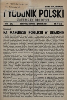 Tygodnik Polski : materiały obozowe. 1943, nr 20