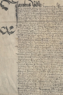 Dokument Jakuba Wolskiego, oficjała sandomierskiego, dotyczący sprawy domu dziekańskiego w Sandomierzu