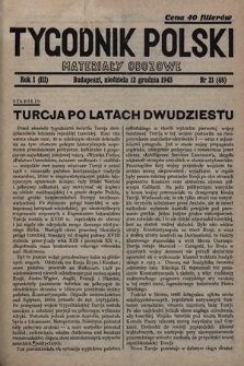 Tygodnik Polski : materiały obozowe. 1943, nr 21