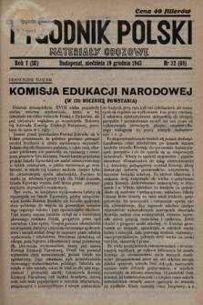 Tygodnik Polski : materiały obozowe. 1943, nr 22